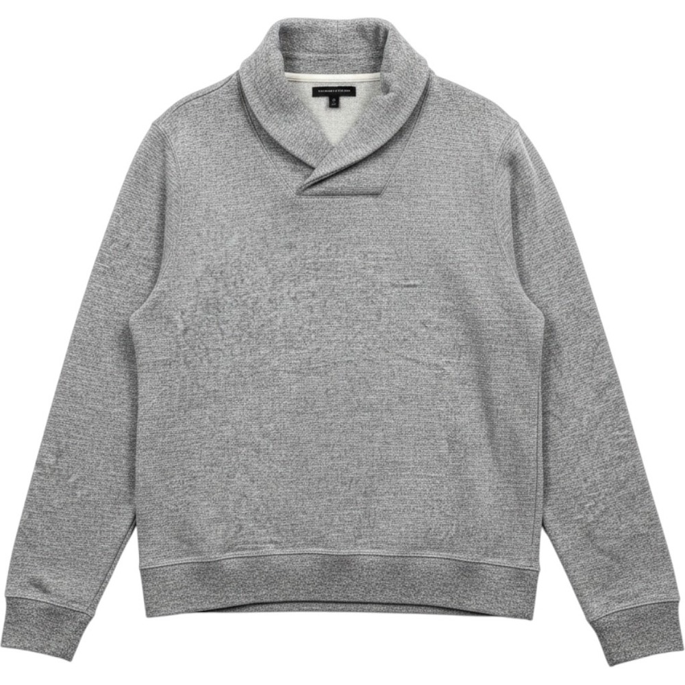 Banana Republic Mens Shawl Collar Pullover Sweatshirt Heather Grey Large L